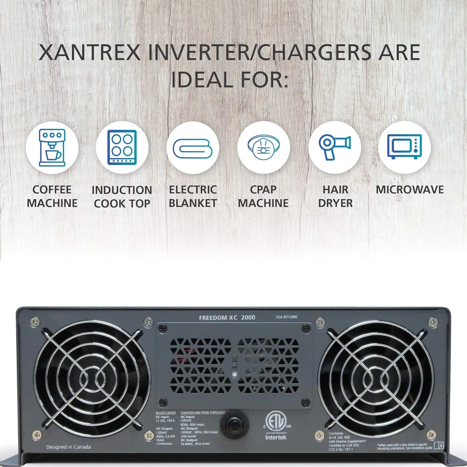 Xantrex Freedom XC 2000 True Sine Wave Inverter/Charger - 12VDC - 120VAC - 2000W/80A