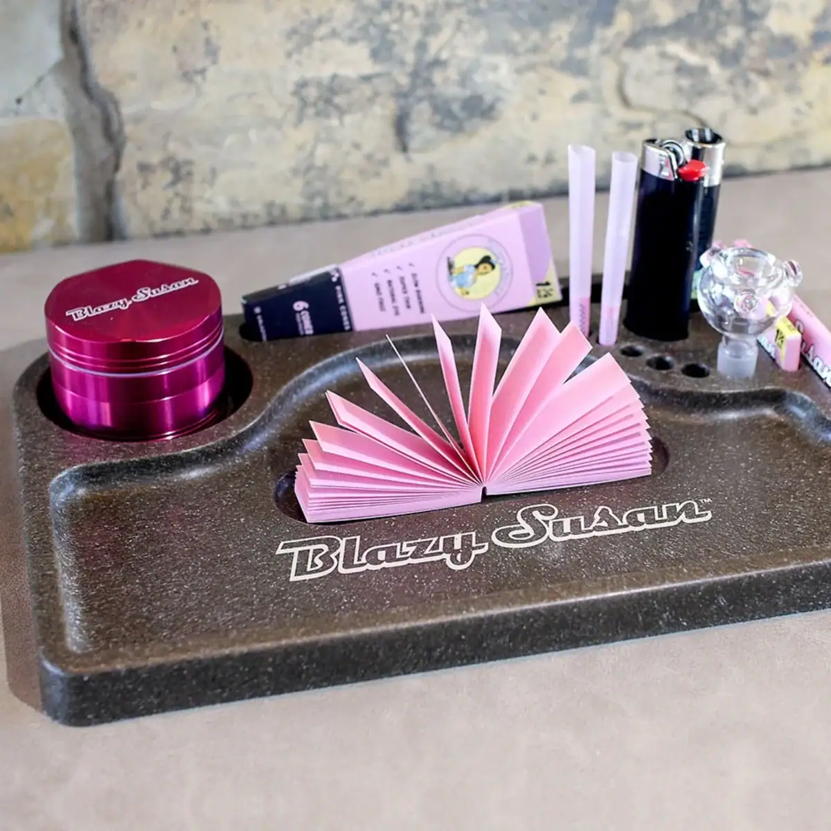 Blazy Susan Hemp Plastic Rolling Tray