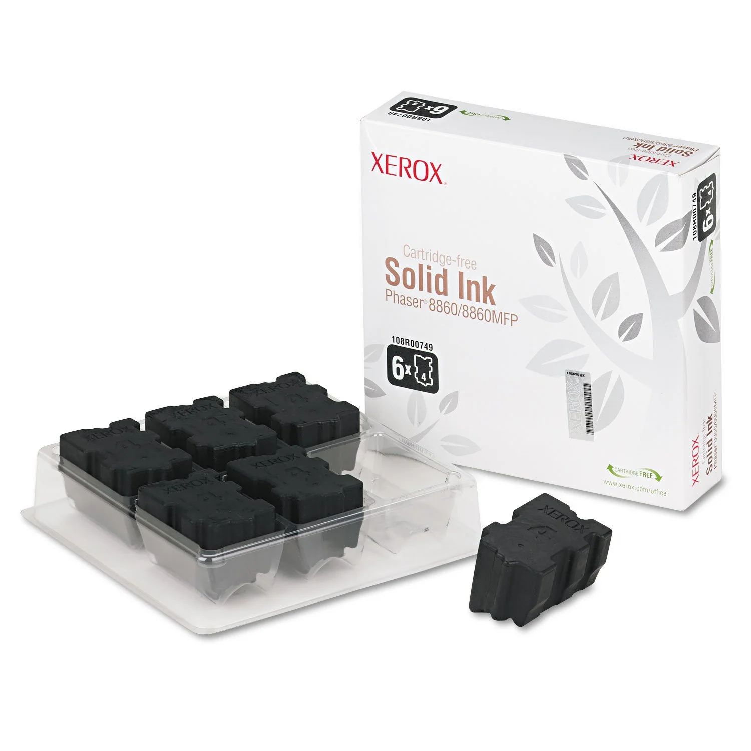 NEW XEROX OEM SOLID INK FOR PHASER 8860 - 6 STANDARD BLACK INK STICKS (Printing Supplies)