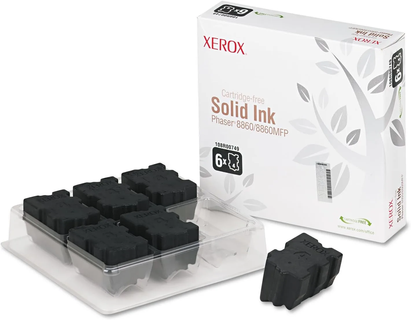 NEW XEROX OEM SOLID INK FOR PHASER 8860 - 6 STANDARD BLACK INK STICKS (Printing Supplies)