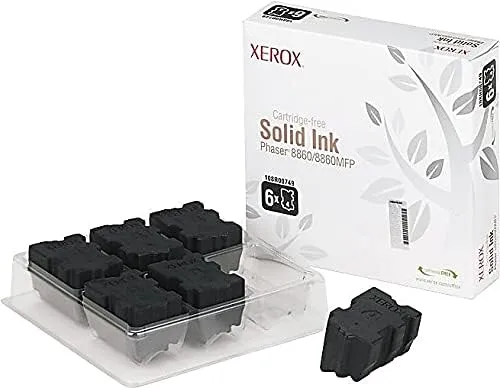 NEW XEROX OEM SOLID INK FOR PHASER 8860 - 6 STANDARD BLACK INK STICKS (Printing Supplies)