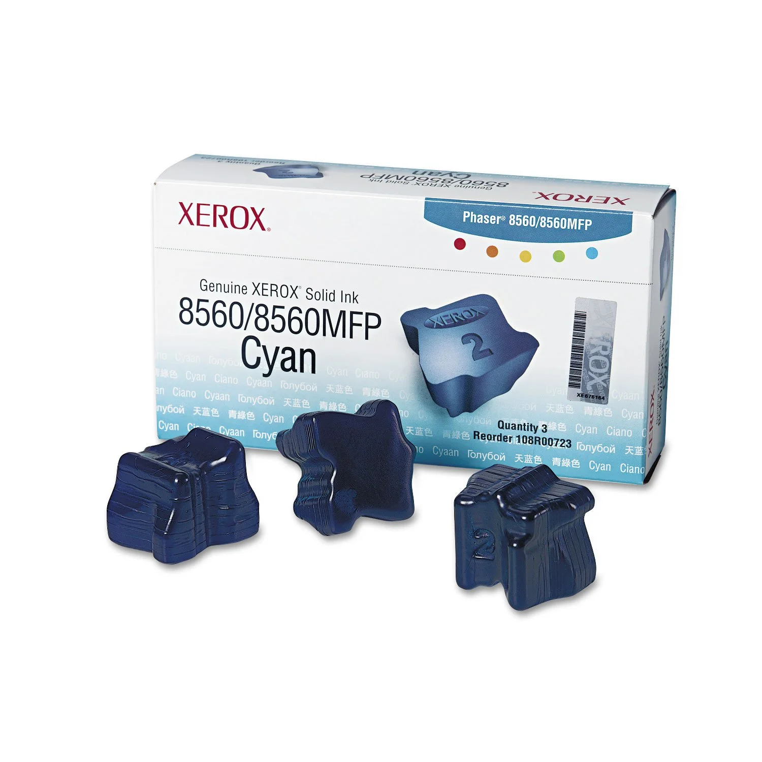Xerox Solid Ink Cyan, Phaser 8560/8560MFP, 3 Sticks (108R00723)