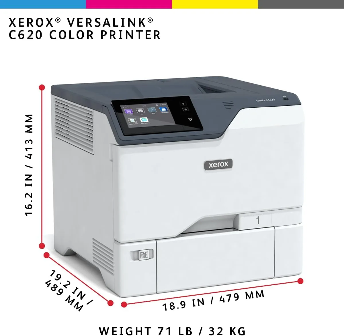 Xerox VersaLink C620DN Color Printer, Laser, Print, Letter, Energy Star Certified, UP to 52PPM