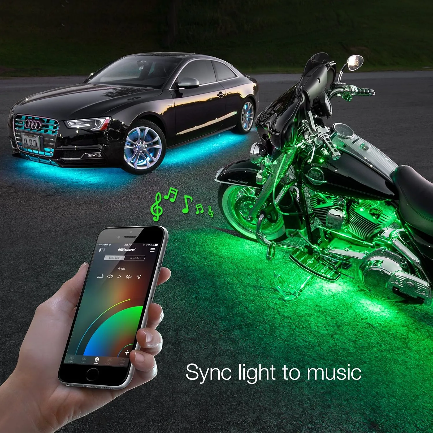 XKGLOW chrome App Control Car Mini LED Accent Light Kit - Interior Interior Kit