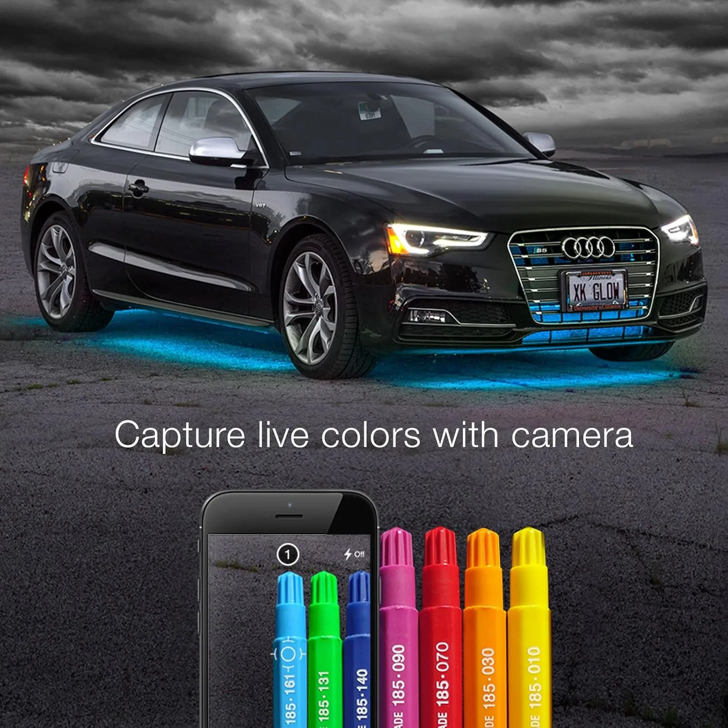 XKGLOW chrome App Control Car Mini LED Accent Light Kit - Interior Interior Kit
