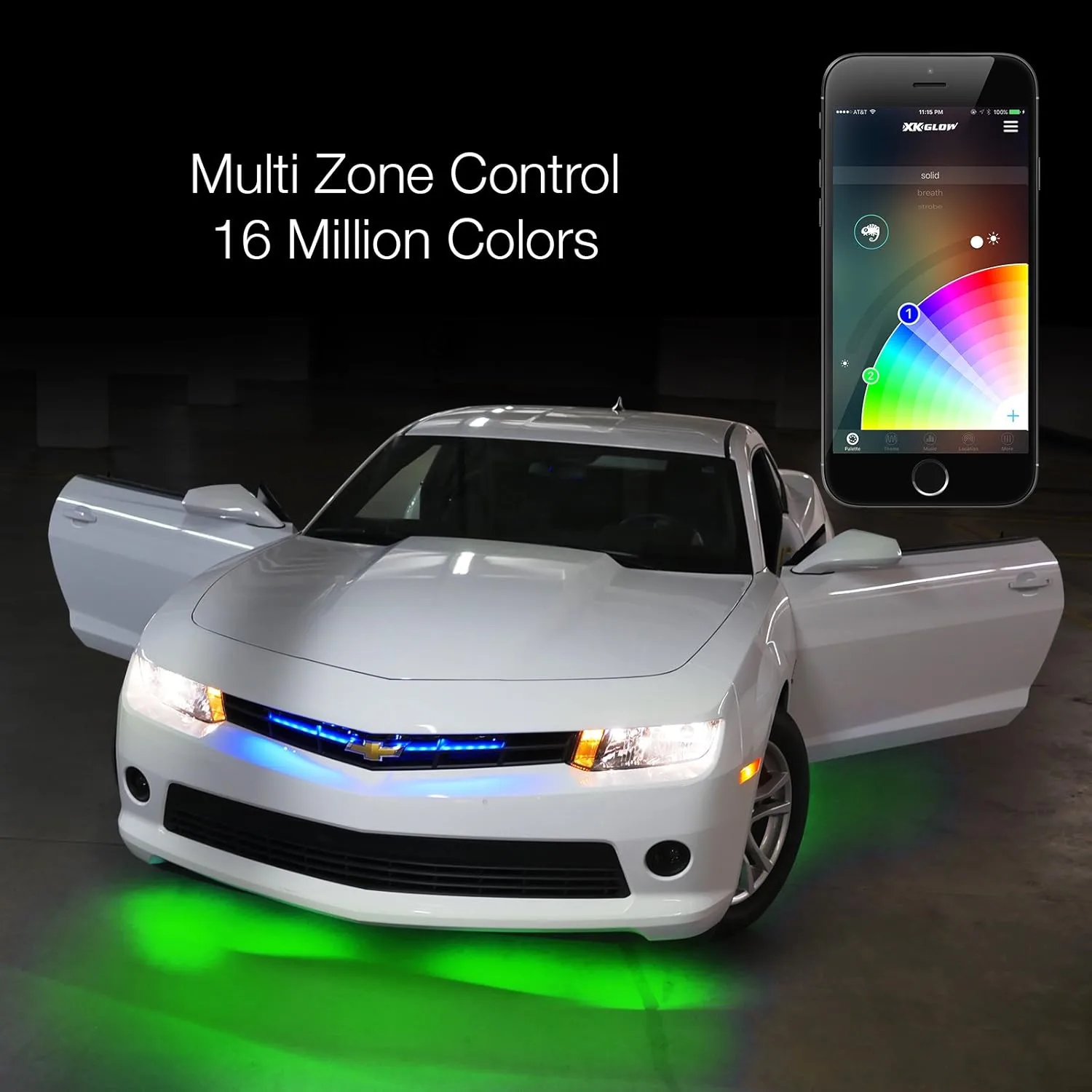 XKGLOW chrome App Control Car Mini LED Accent Light Kit - Interior Interior Kit