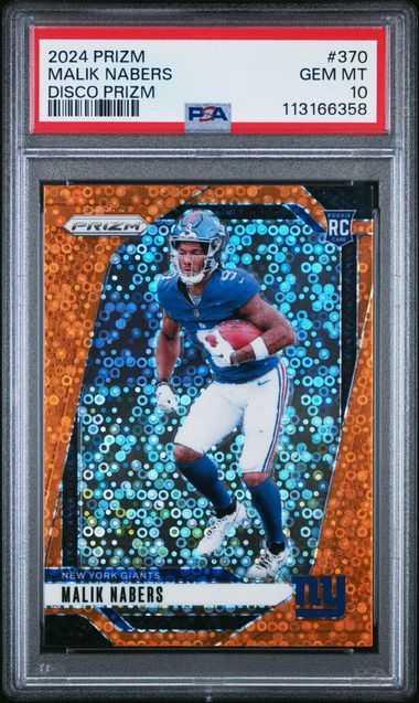 Malik Nabers 2024 Optic Preview Prizm Disco PSA 10