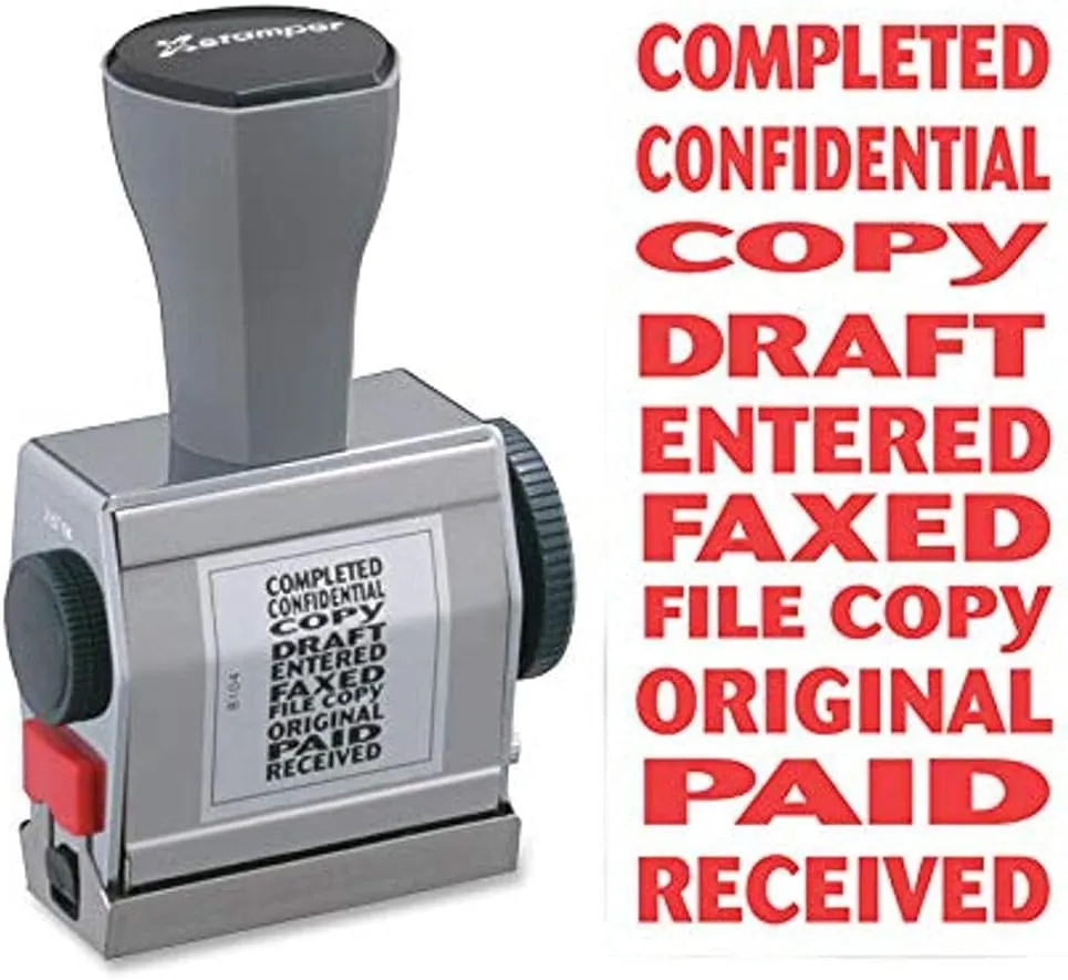 Xstamper 10-In-1 Phrase Stamp, Red
