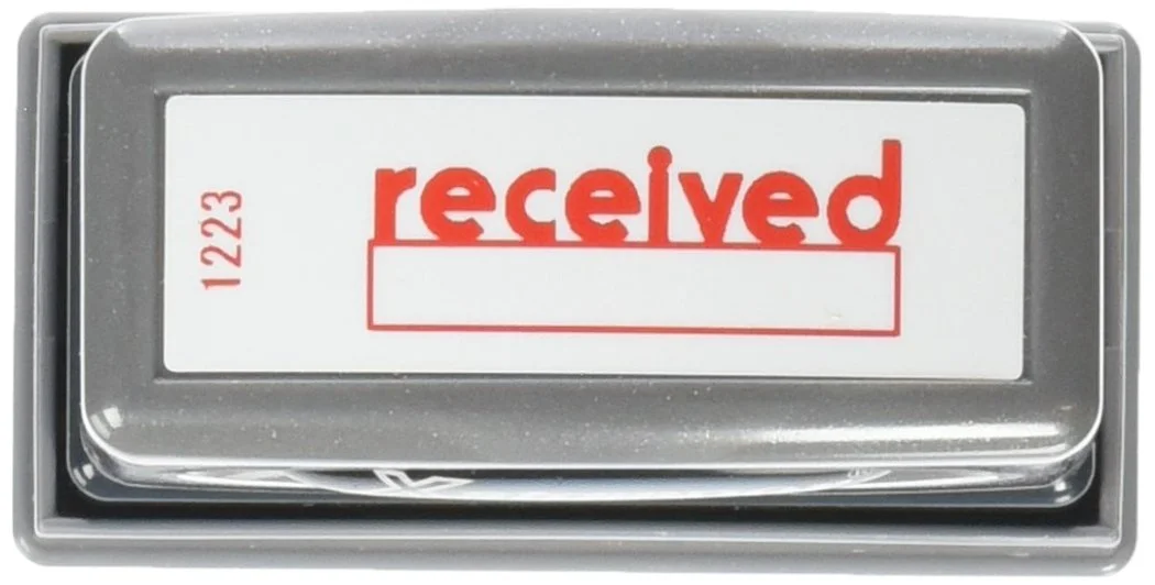 Xstamper 1223 'RECEIVED' Pre-Inked Rubber Stamp, Red, 1/2 x 1-5/8 in