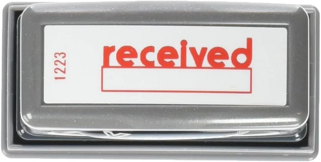 Xstamper 1223 'RECEIVED' Pre-Inked Rubber Stamp, Red, 1/2 x 1-5/8 in
