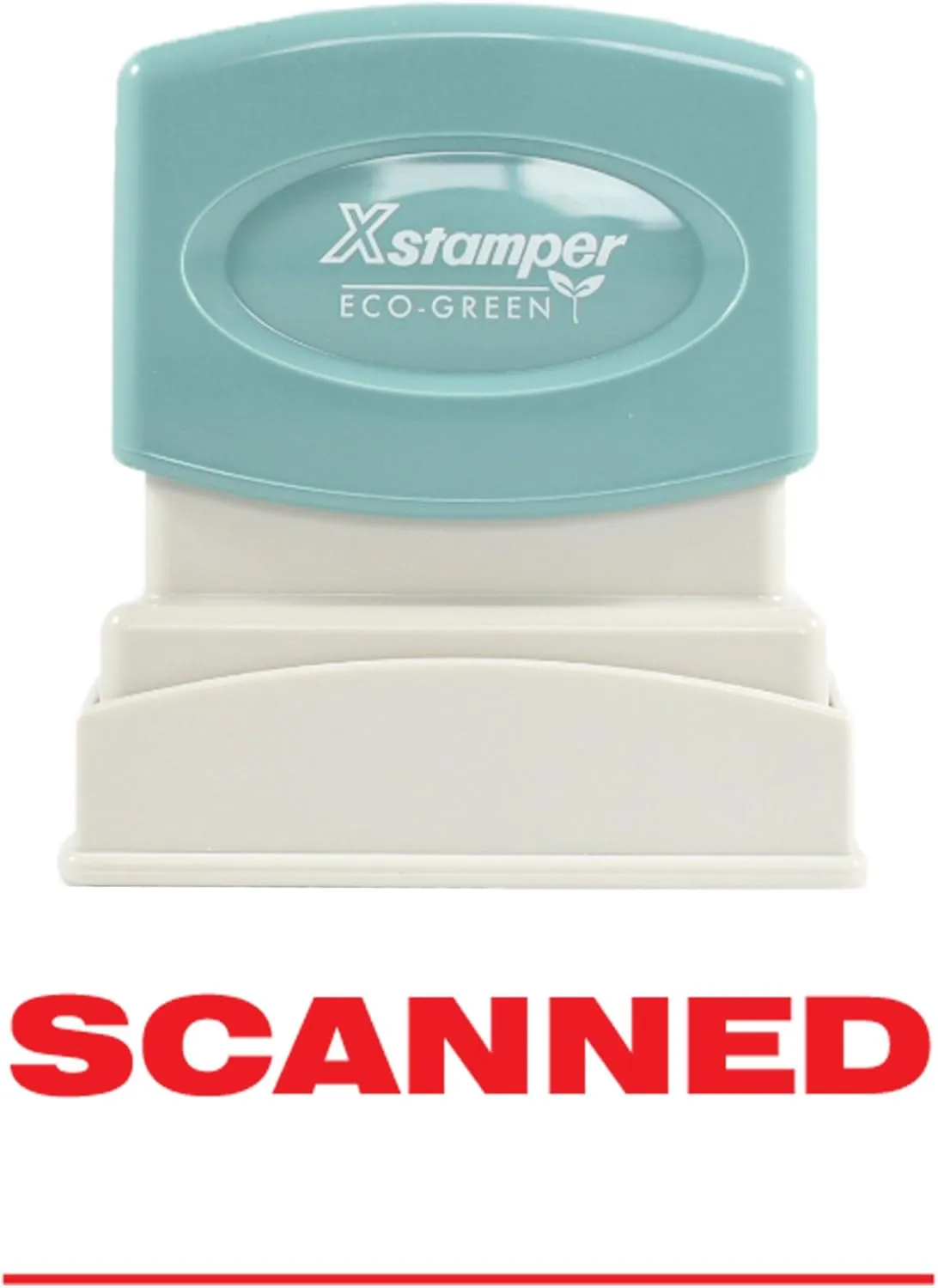 Xstamper 1829 SCANNED Pre-Inked Stamp, Red Ink, 1/2 x 1-5/8 in.