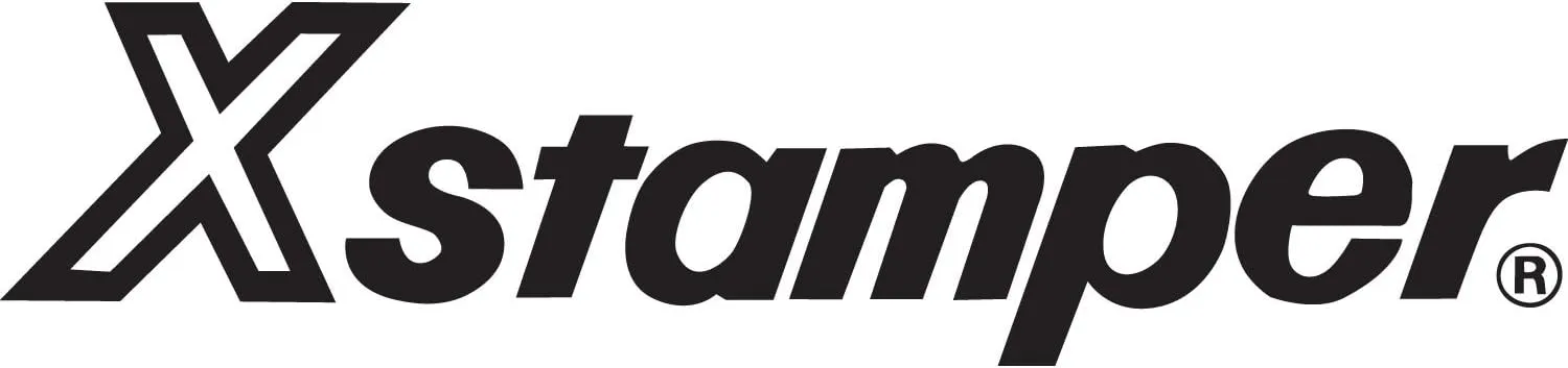 Xstamper ClassiX Heavy-Duty Self-Inking Message Date Stamp - RECEIVED - Red/Blue