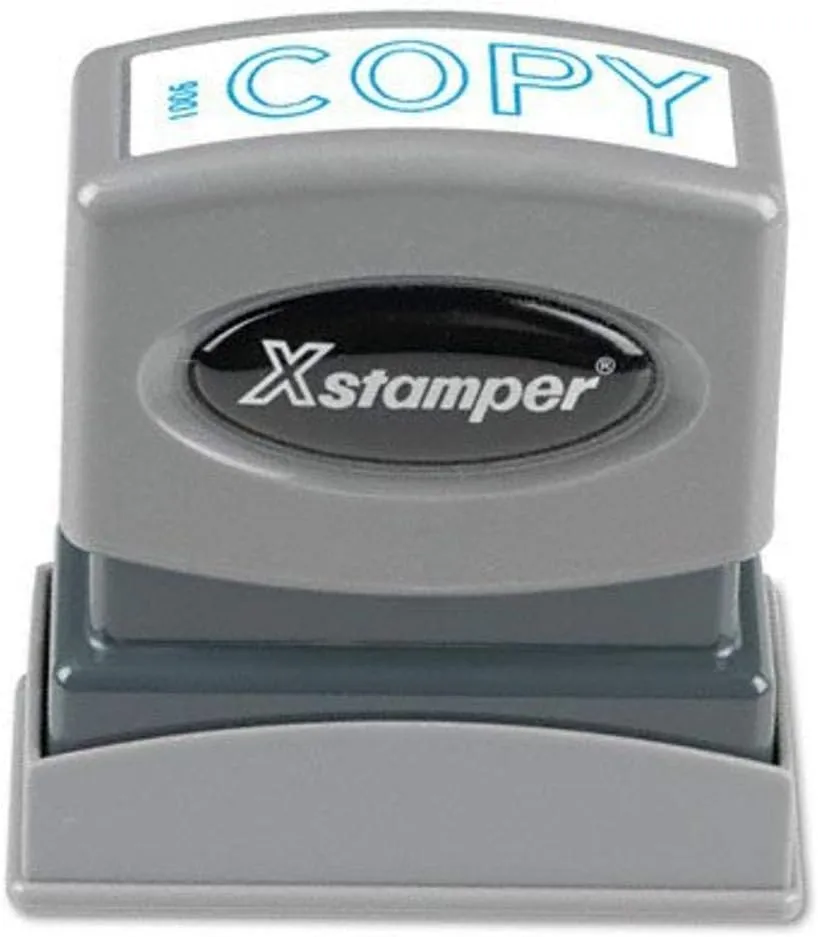 Xstamper Copy Pre-Inked Title Stamp, Blue, 1/2 x 1-5/8 in