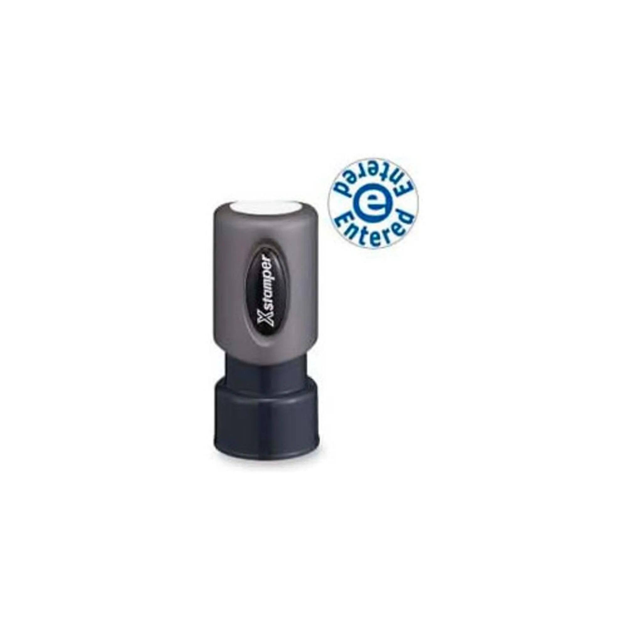 Xstamper ENTERED Title Stamp, 65% Recycled, 100000 Impressions, Blue