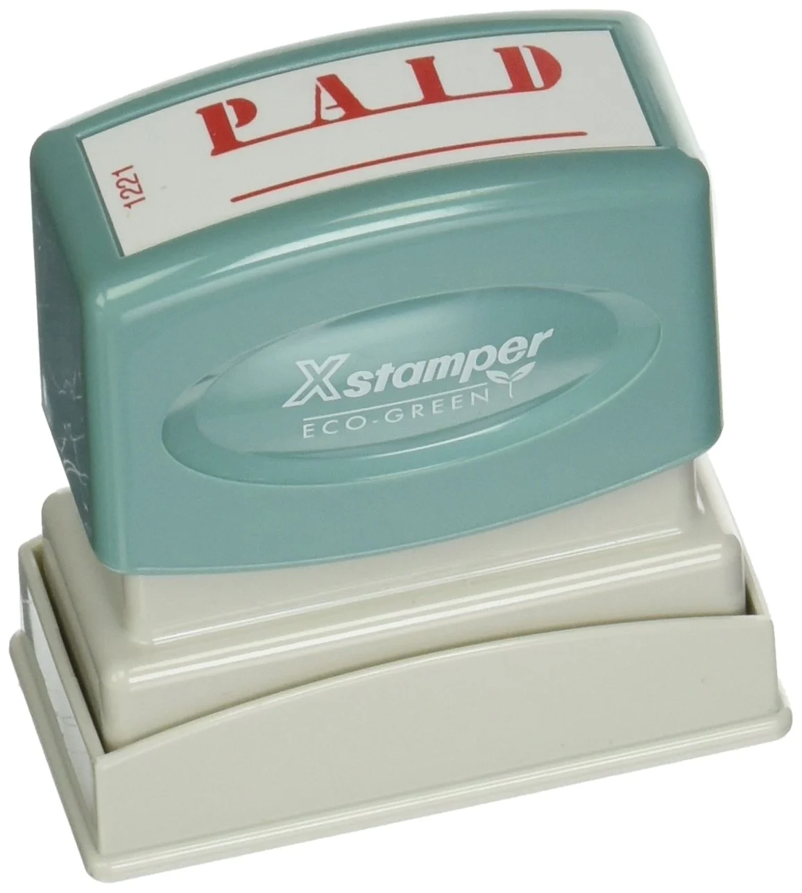 Xstamper One-Color Pre-Inked 'PAID' Title Stamp, Red (XST1221)