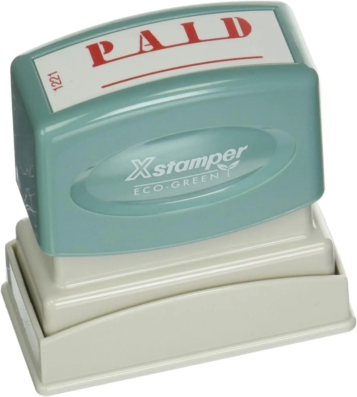 Xstamper One-Color Pre-Inked 'PAID' Title Stamp, Red (XST1221)