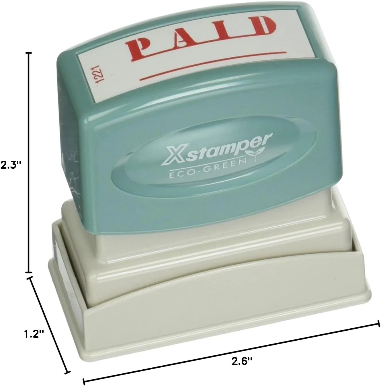 Xstamper One-Color Pre-Inked 'PAID' Title Stamp, Red (XST1221)