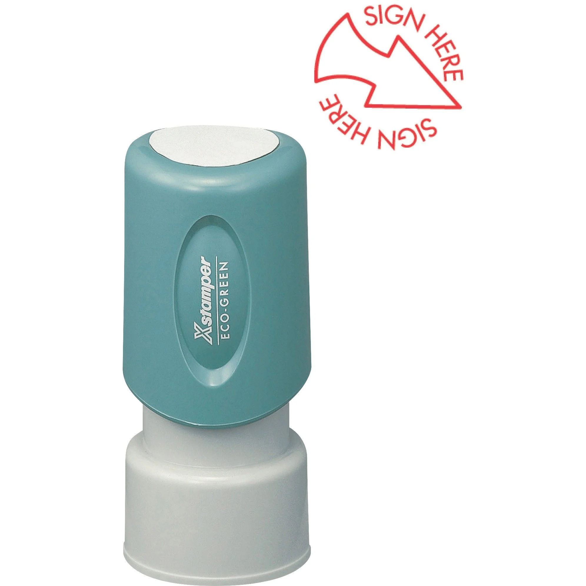 Xstamper Pre-Inked SIGN HERE Stamp, 5/8" Impression, Pink, Recycled (XST11425)