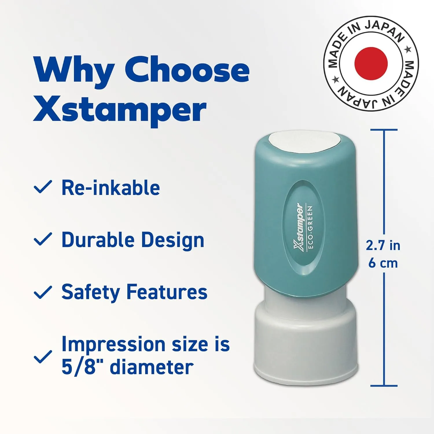 Shachihata Xstamper(R) One-Color Specialty Stamp, Round, Entered, Red (11418)