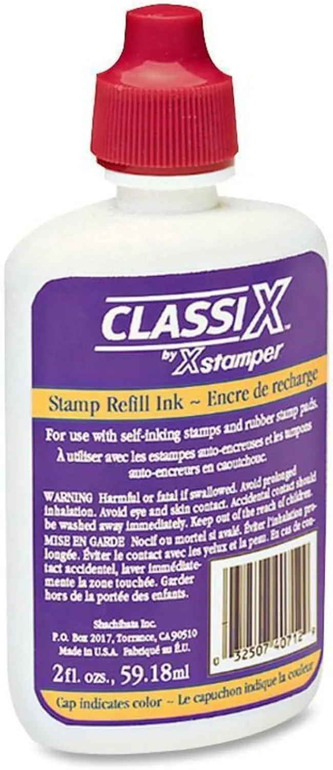 Xstamper Classix Custom Self-Inking Refills - Red Ink - 2 fl oz