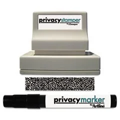 Xstamper Secure Privacy Stamp Kit - 1in x 2.65in Impression - Black - 1 Pack