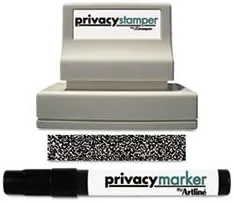 Xstamper Secure Privacy Stamp Kit - 1in x 2.65in Impression - Black - 1 Pack