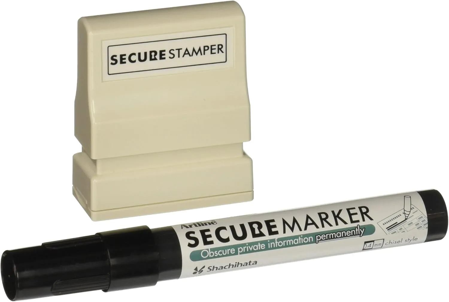 Xstamper Small Security Stamper Kit - 1/2 x 1-11/16 in, Black, 1 Pack