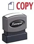 Xstamper Pre-Inked Re-Inkable Two-Color Title Stamp, COPY, 1/2 x 1-5/8, Red/Blue