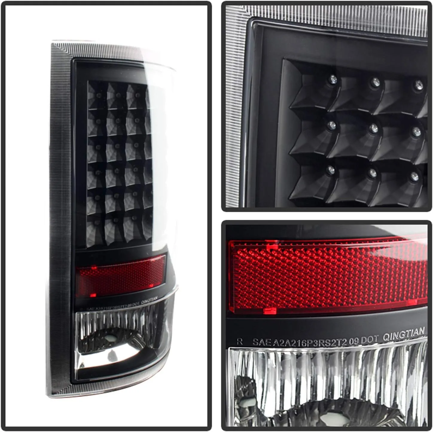 Auto 9025587 LED Tail Lights Black/Clear