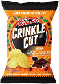 Willards Chips Crinkle Cut BBQ 150g