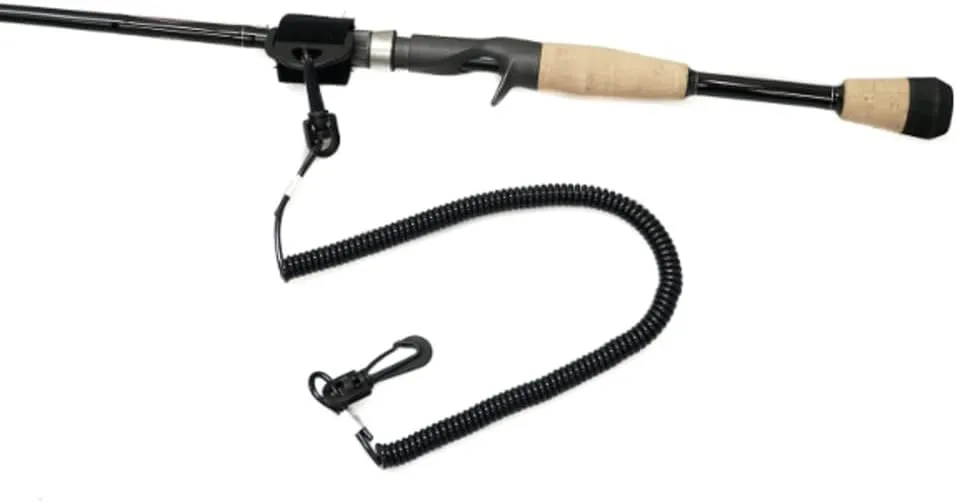 YakGear 01-0055 Coiled Fishing Rod Leash - 24", Black