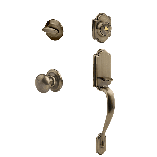 Yale Antique Brassl Homestead Single CylinderKnob Handleset Yale Antique Brassl Homestead Single CylinderKnob Handleset