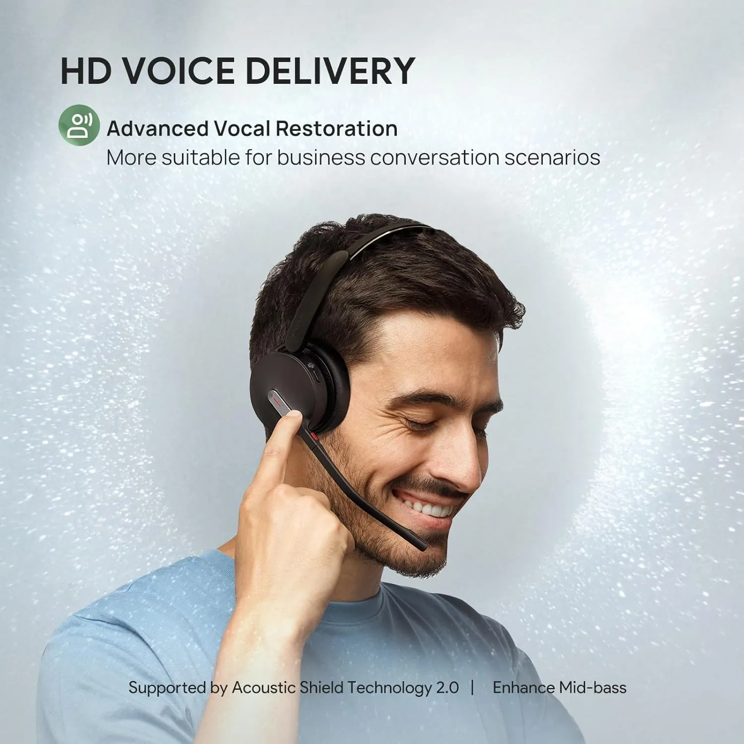Yealink BH70 Mono UC Wireless Bluetooth Headset with Microphone, USB-C to A, Black