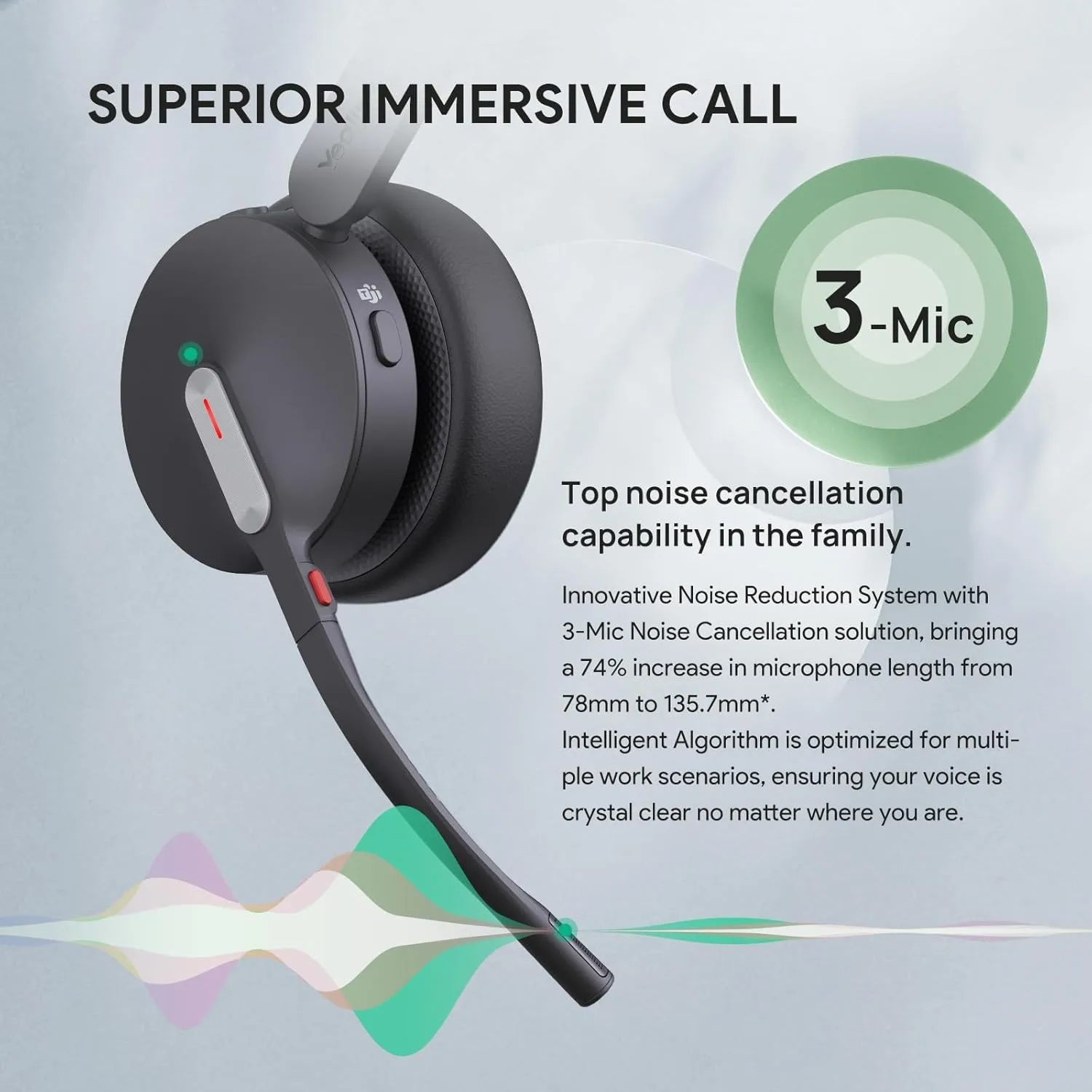 Yealink BH70 Mono UC Wireless Bluetooth Headset with Microphone, USB-C to A, Black