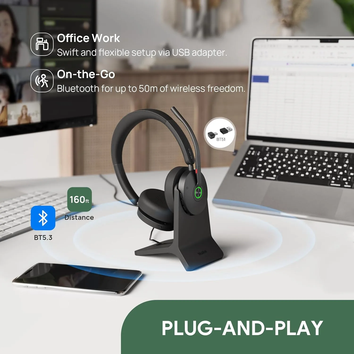 Yealink BH74 ANC Wireless Bluetooth Headset