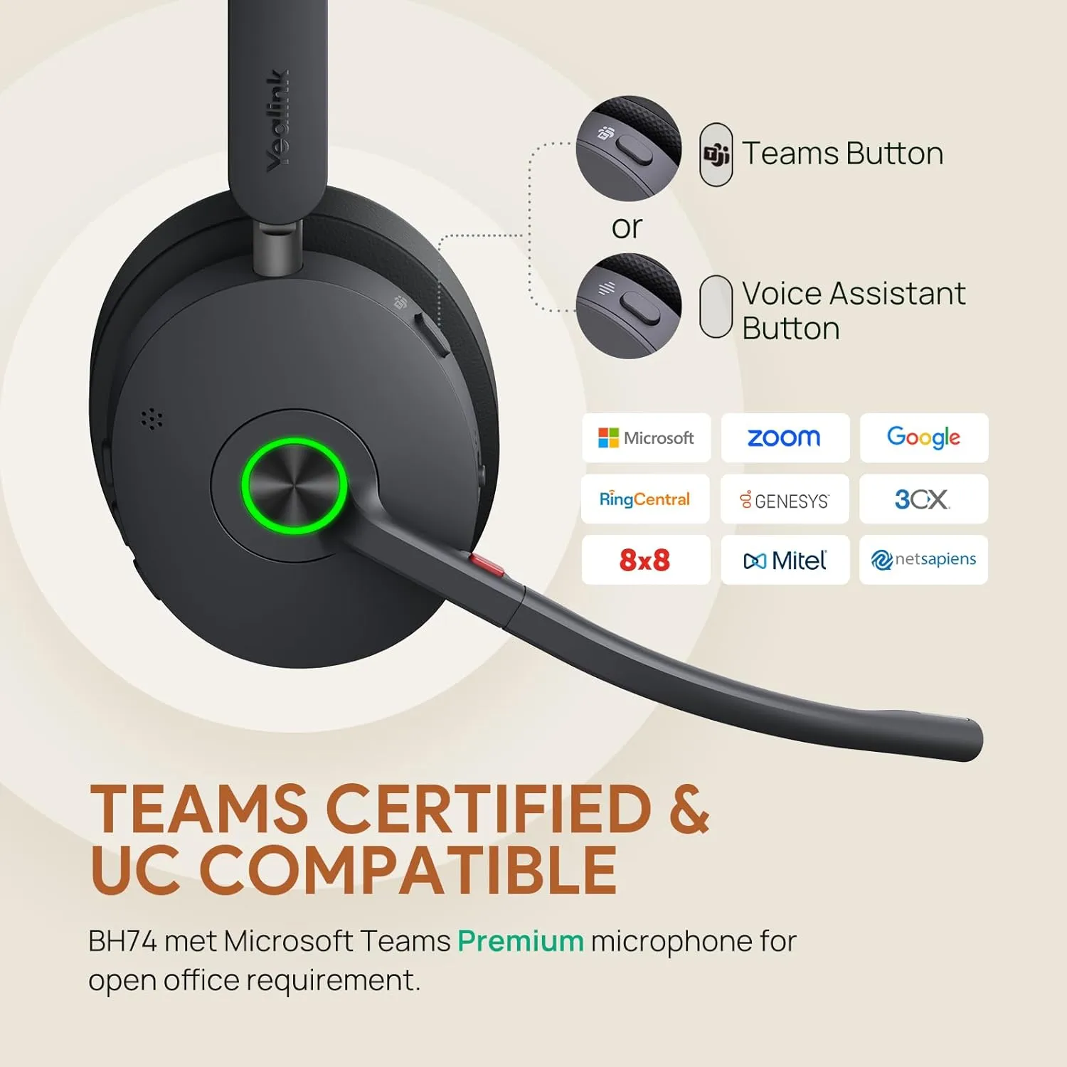 Yealink BH74 ANC Wireless Bluetooth Headset