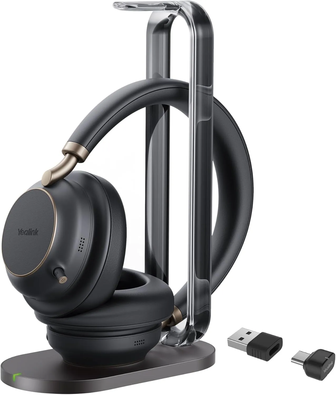 Yealink BH76 Plus with Stand ANC Wireless Headset for Work, Bluetooth Headsets with Microphone Active Noise Cancelling, Microsoft Teams Certified Headset UC Compatible with PC Mac Mobile Phone