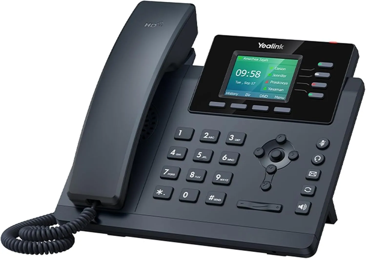 Yealink SIP-T34W WiFi IP Phone, 4 VoIP Accounts. 2.4-Inch Color Display. Dual-Port Gigabit Ethernet, 802.3af PoE, Power Adapter Not Included (SIP-T34W)