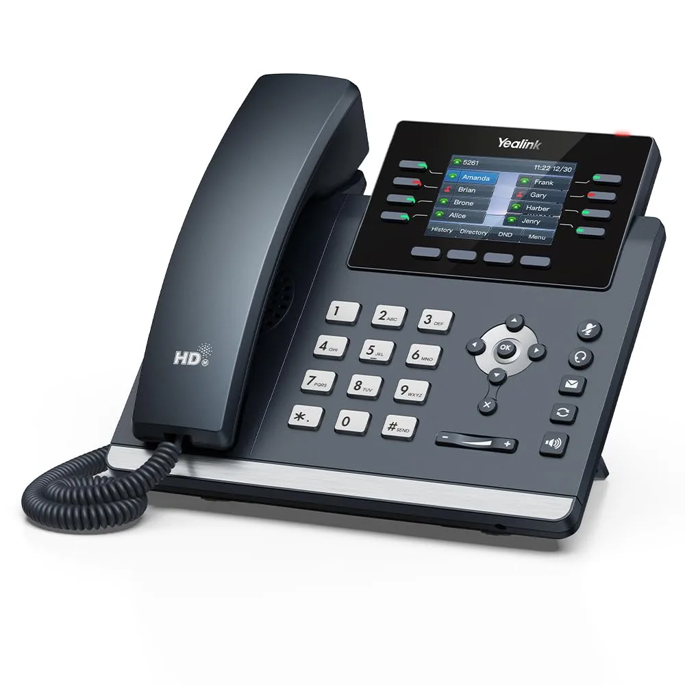 Yealink SIP-T44W – 1301213 - WI-Fi IP Phone - 12 VoIP Accounts. 2.8-Inch Color Display. Dual-Port Gigabit Ethernet, PoE, Power Adapter Not Included