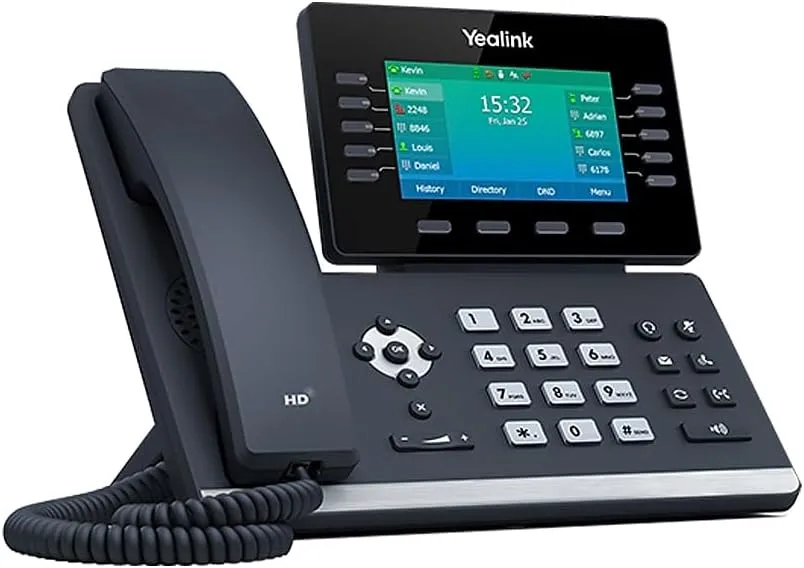 Yealink T54W IP Phone, 16 VoIP Accounts. 4.3-Inch Color Display. 802.11ac Wi-Fi, 802.3af PoE, Power Adapter Not Included (SIP-T54W)