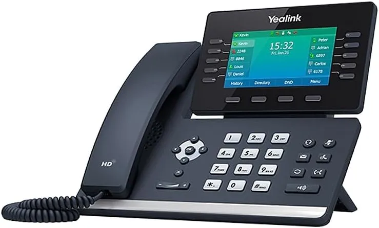 Yealink T54W IP Phone, 16 VoIP Accounts. 4.3-Inch Color Display. 802.11ac Wi-Fi, 802.3af PoE, Power Adapter Not Included (SIP-T54W)