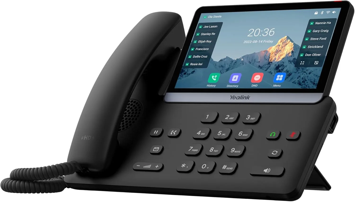 Yealink SIP-T77U – 1301011 - Wi-Fi IP Phone - 16 SIP Accounts - 7-inch Color Touch Screen LCD Display - Dual-Port Gigabit Ethernet, PoE, Power Adapter Not Included