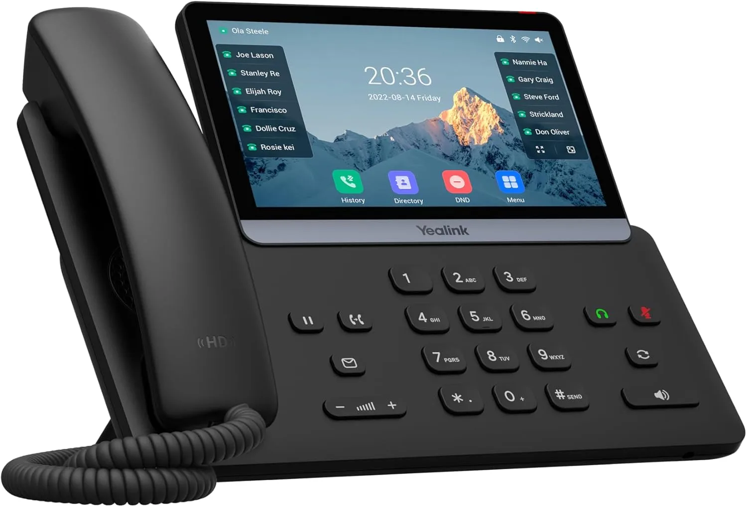 Yealink SIP-T77U – 1301011 - Wi-Fi IP Phone - 16 SIP Accounts - 7-inch Color Touch Screen LCD Display - Dual-Port Gigabit Ethernet, PoE, Power Adapter Not Included