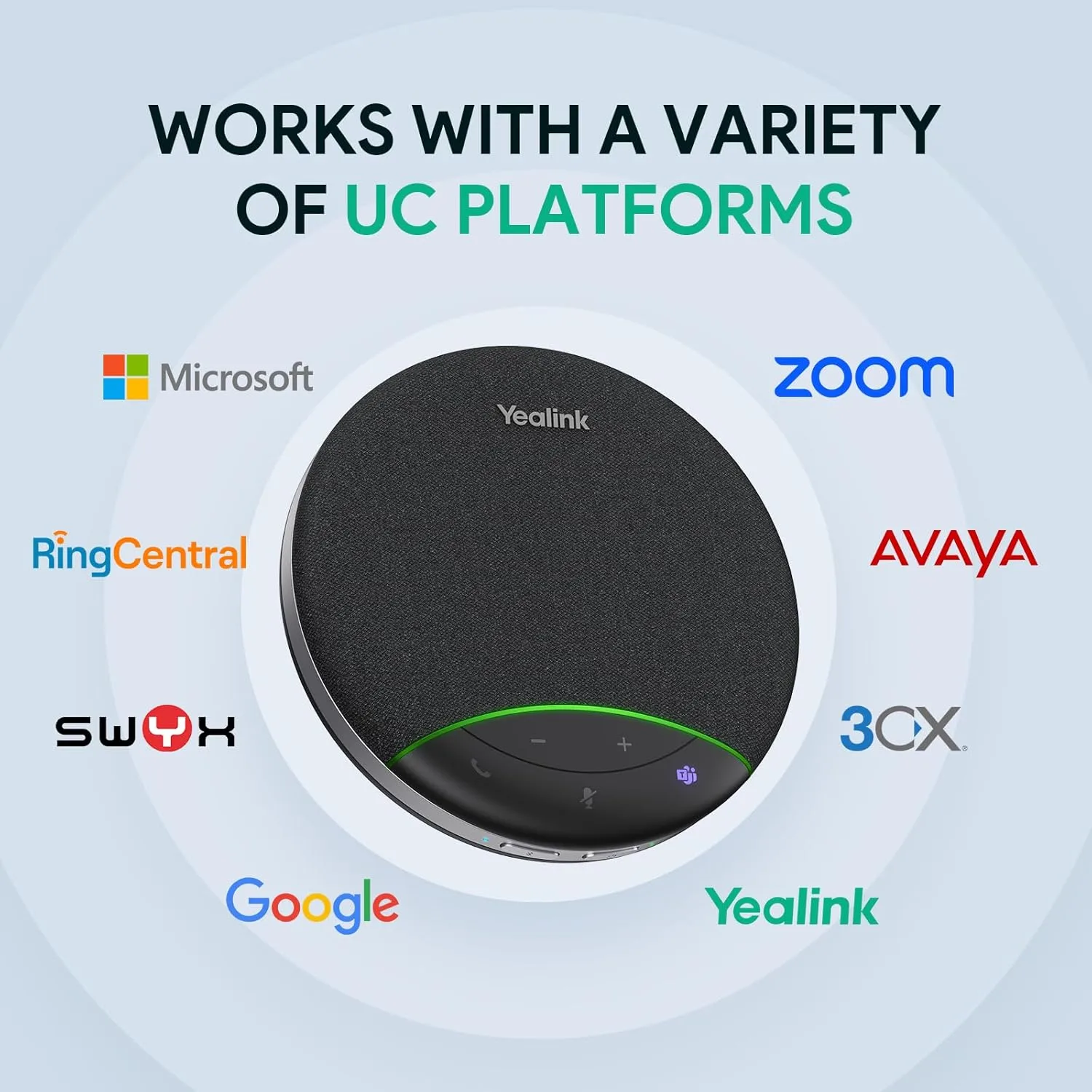 Yealink SP92 Bluetooth Conference Speakerphone with Dongle — 360° Mic, AI Noise Cancellation, 20H Battery