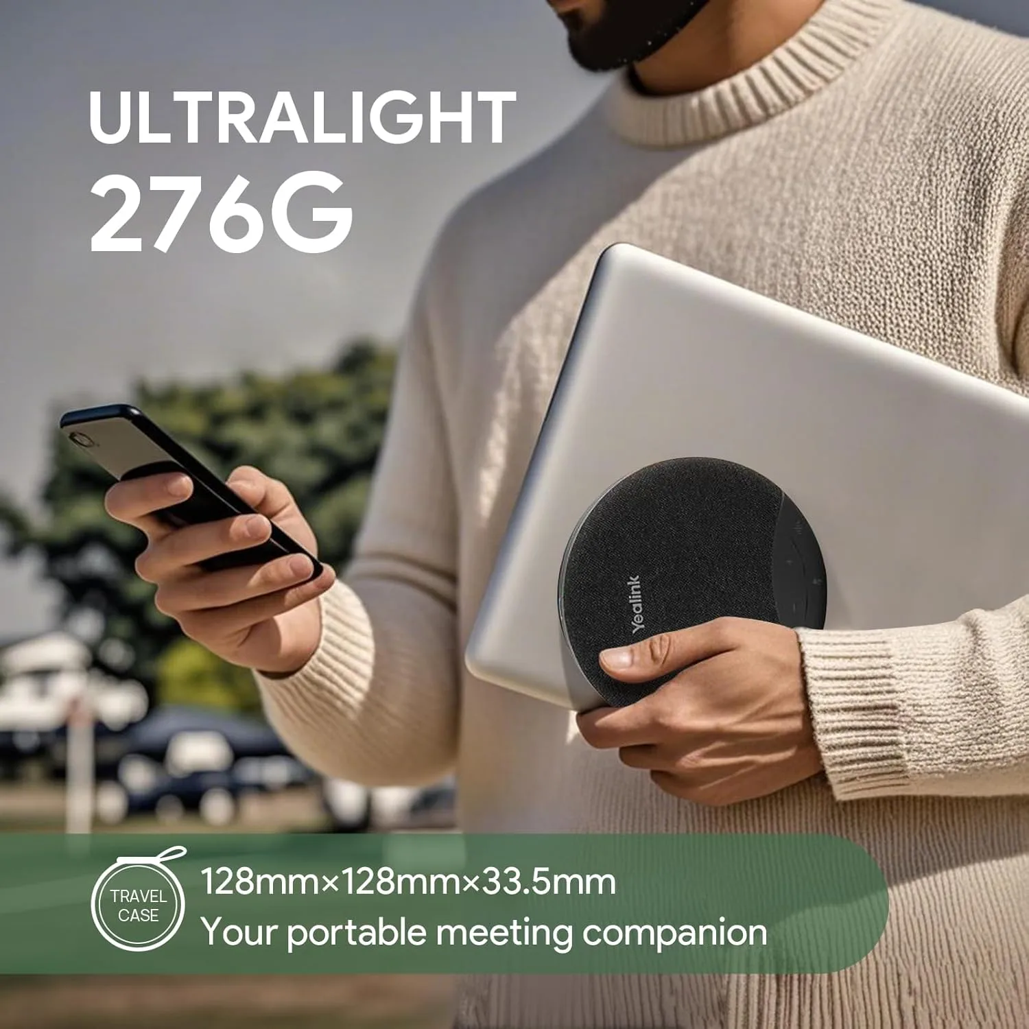 Yealink SP92 Bluetooth Conference Speakerphone with Dongle — 360° Mic, AI Noise Cancellation, 20H Battery