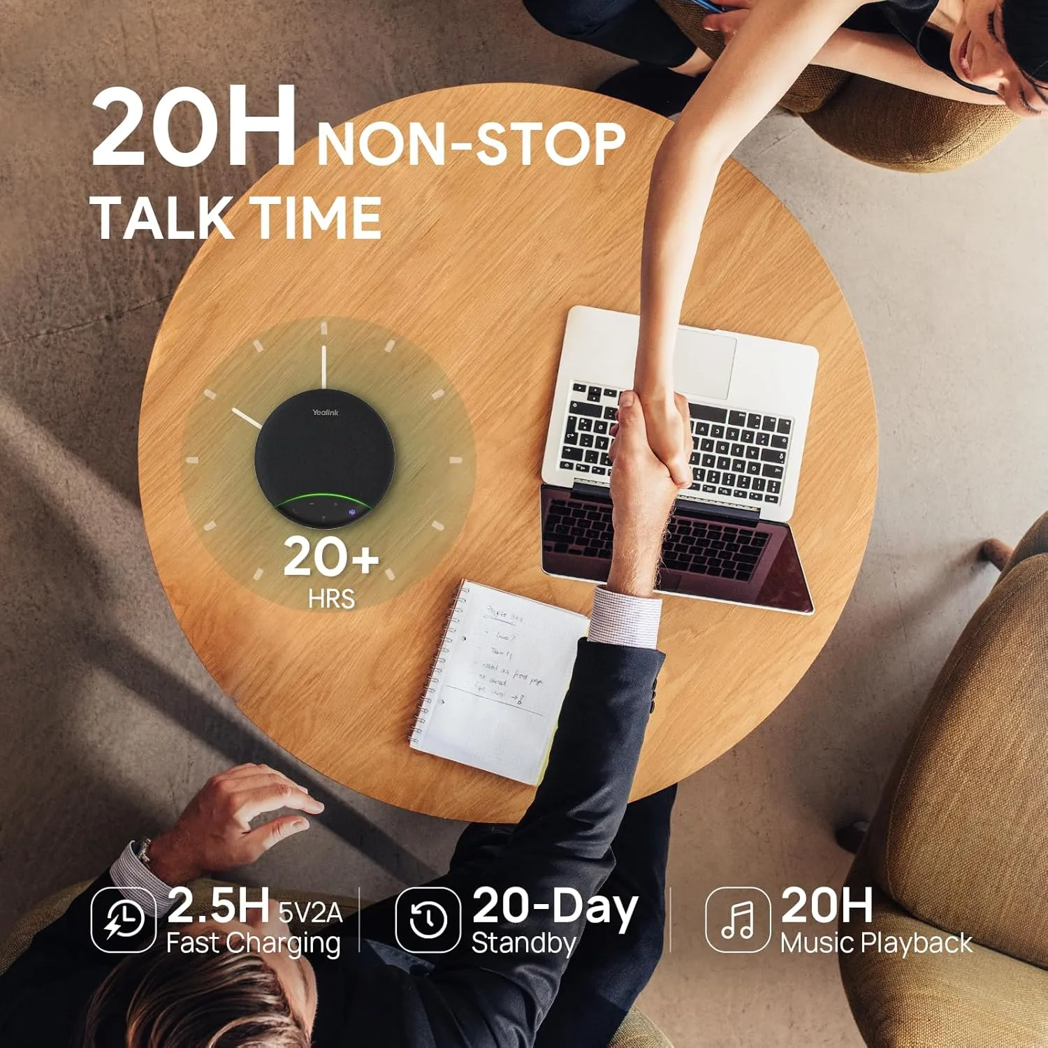 Yealink SP92 Bluetooth Conference Speakerphone with Dongle — 360° Mic, AI Noise Cancellation, 20H Battery