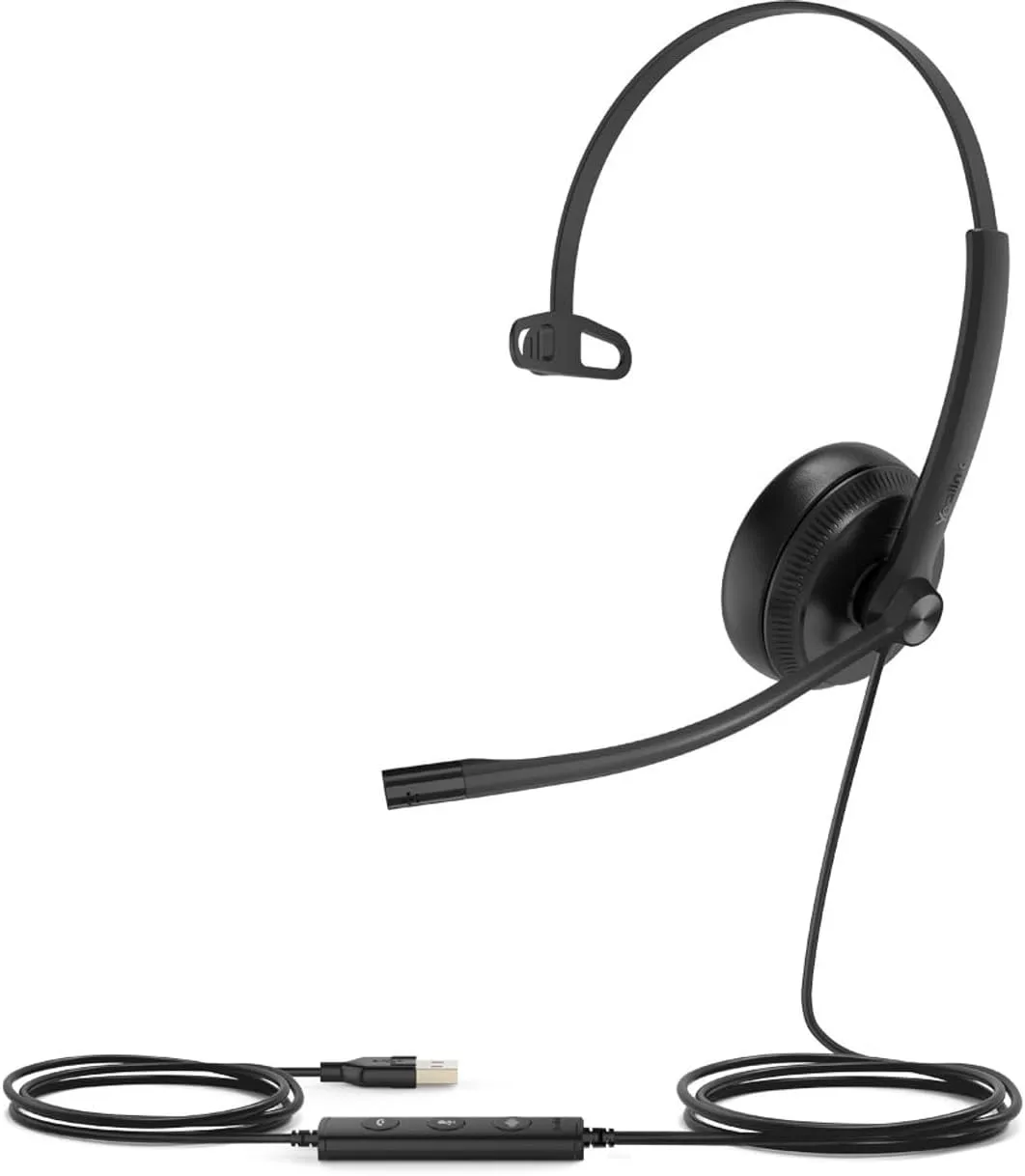 Yealink UH34 Mono USB Wired Headset, Black