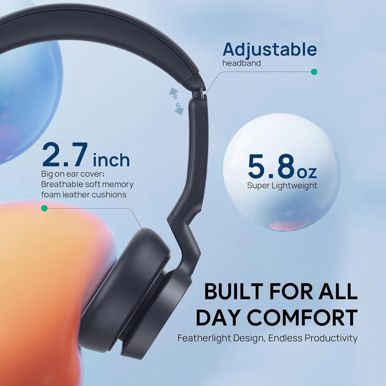 Yealink UH46 USB Wired Headset with 3 Noise-Canceling Mics, Teams Certified, USB-C/A
