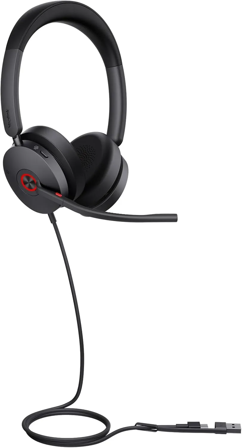 Yealink UH48 ANC Wired USB Headset with Noise-Cancelling Microphone