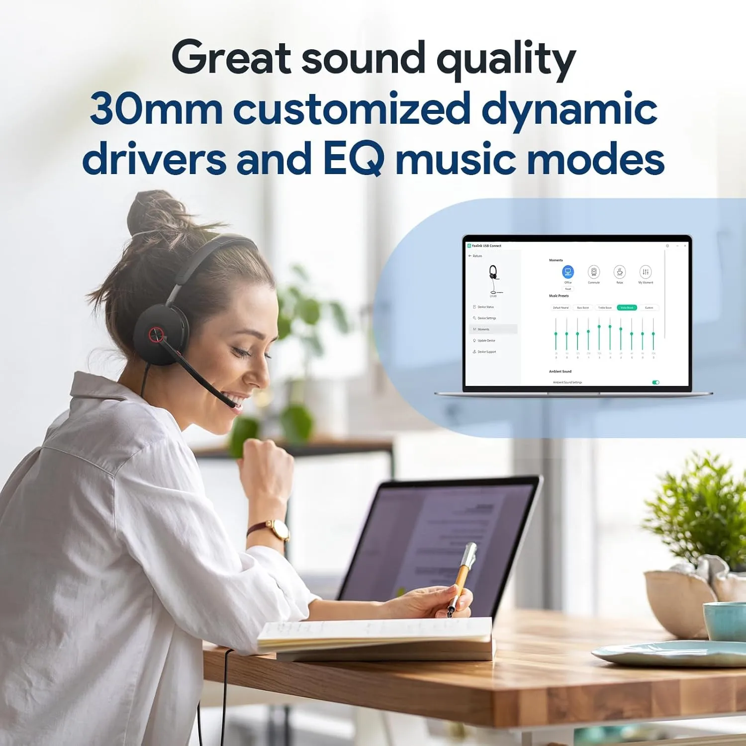 Yealink UH48 ANC Wired USB Headset with Noise-Cancelling Microphone